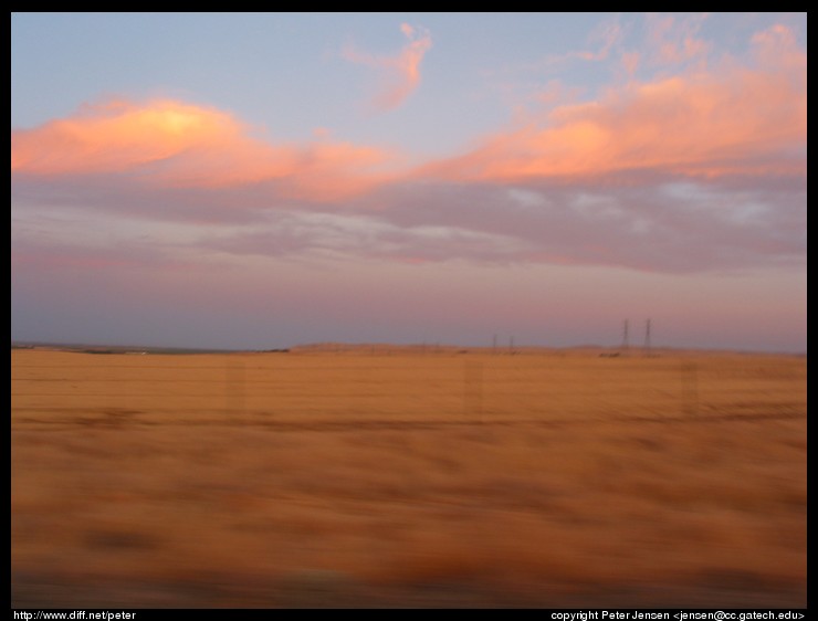 sunset while driving out to Los Banos