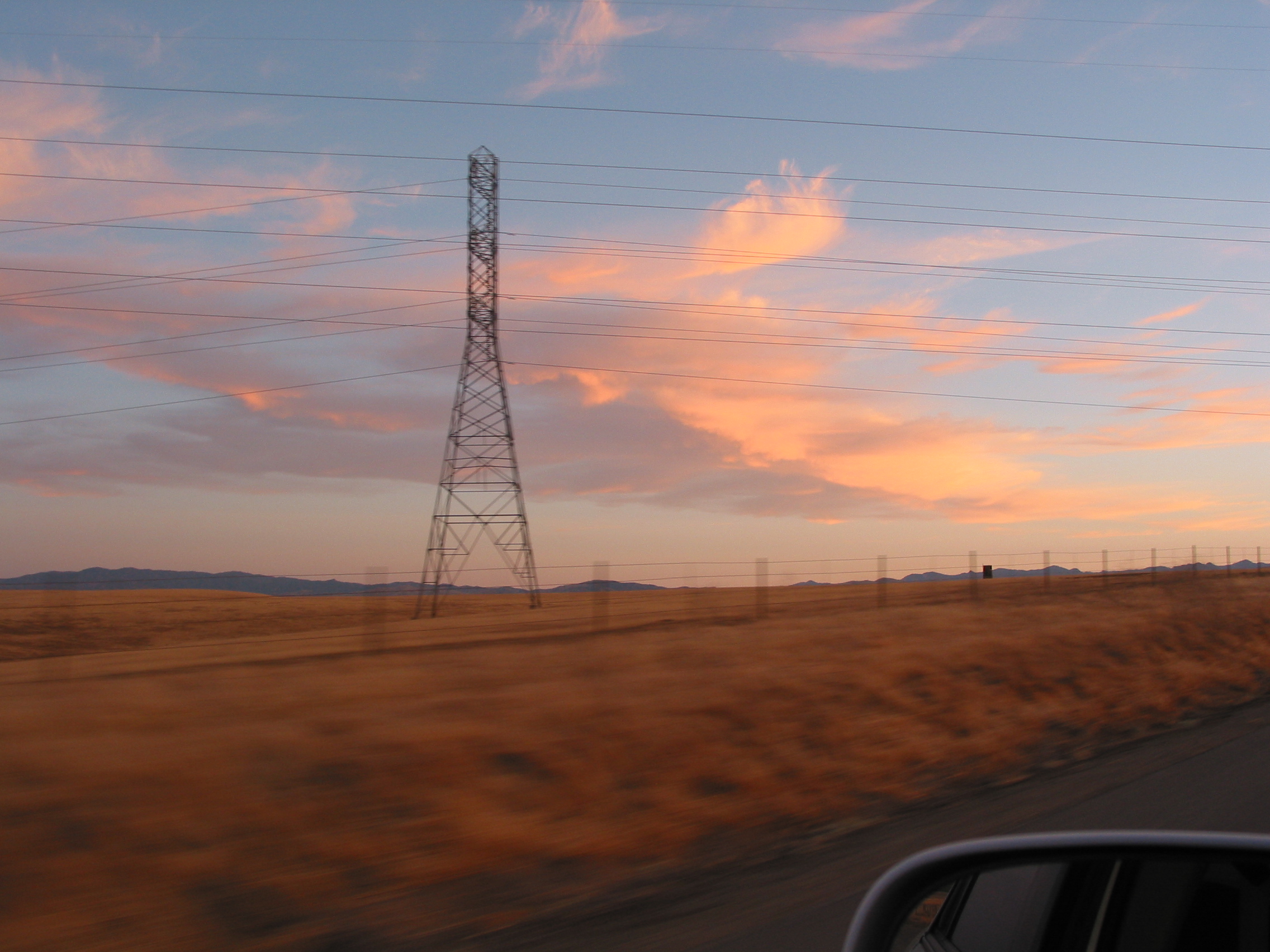 sunset while driving out to Los Banos