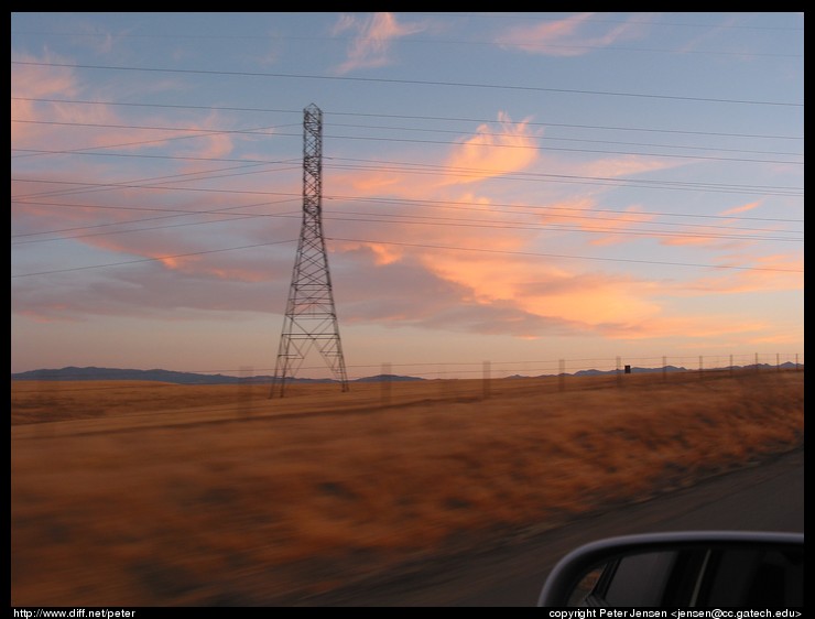 sunset while driving out to Los Banos