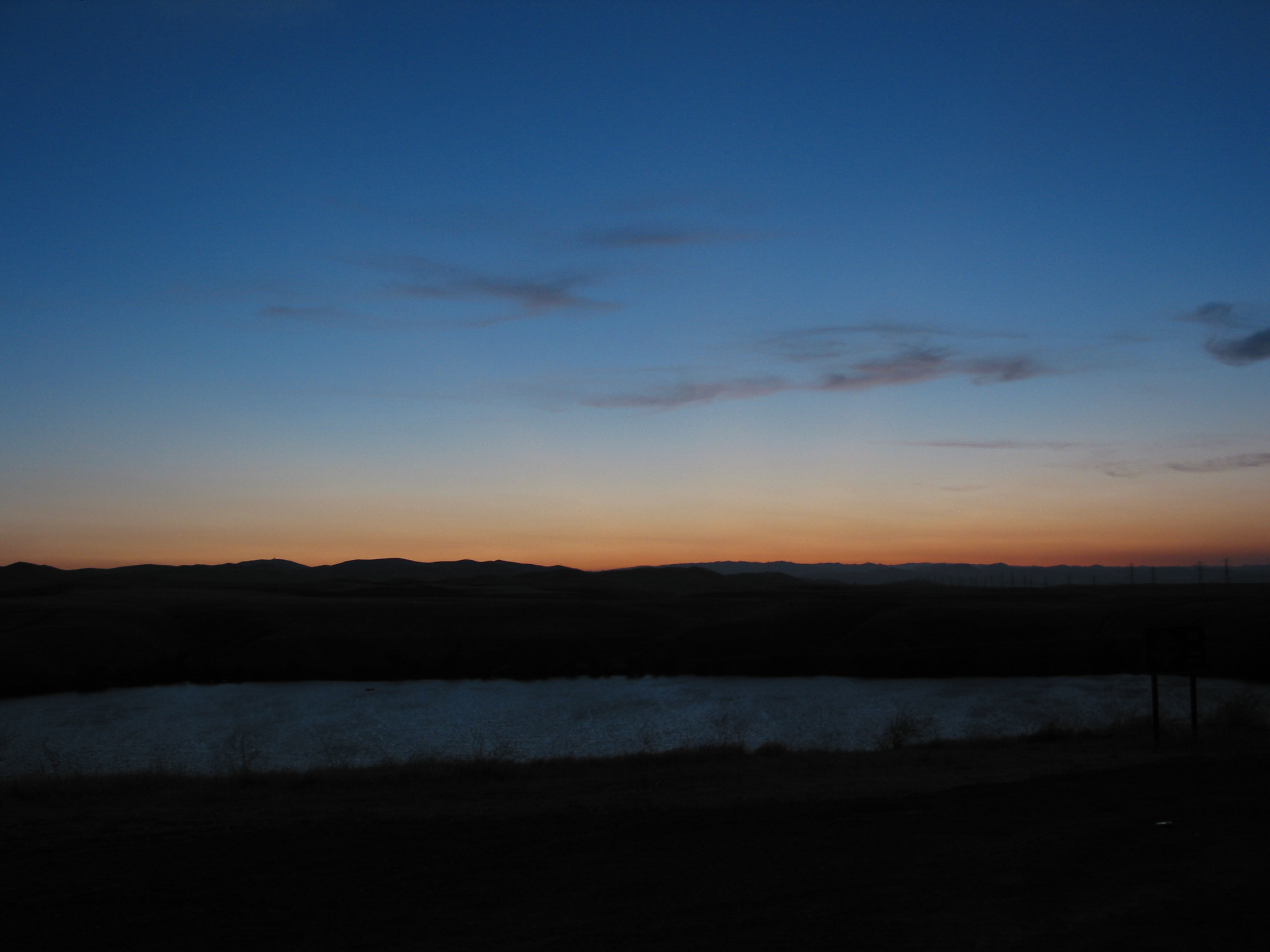 last glimpse of sunset over the first slope I found