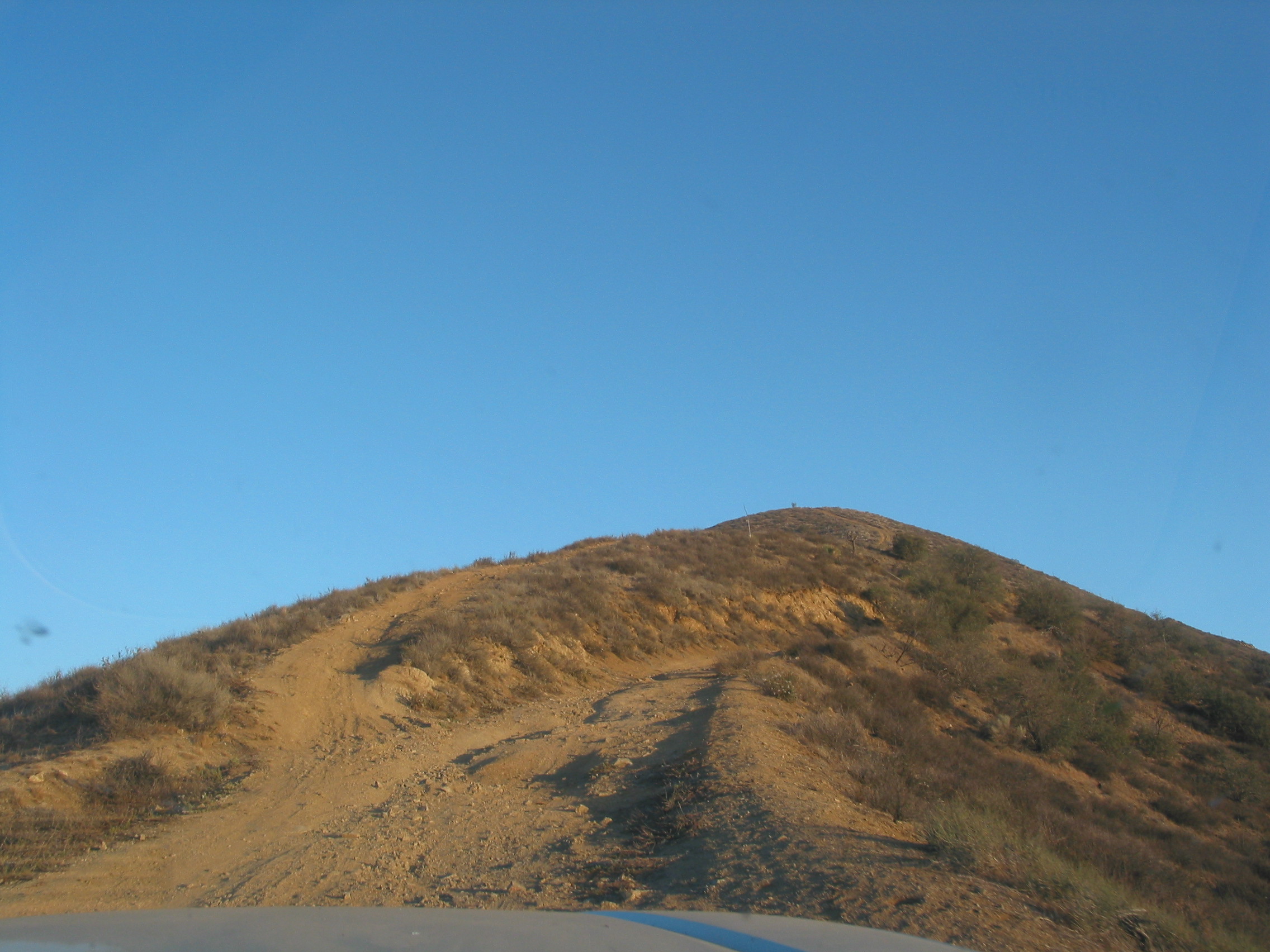 view up past our car at the ridge