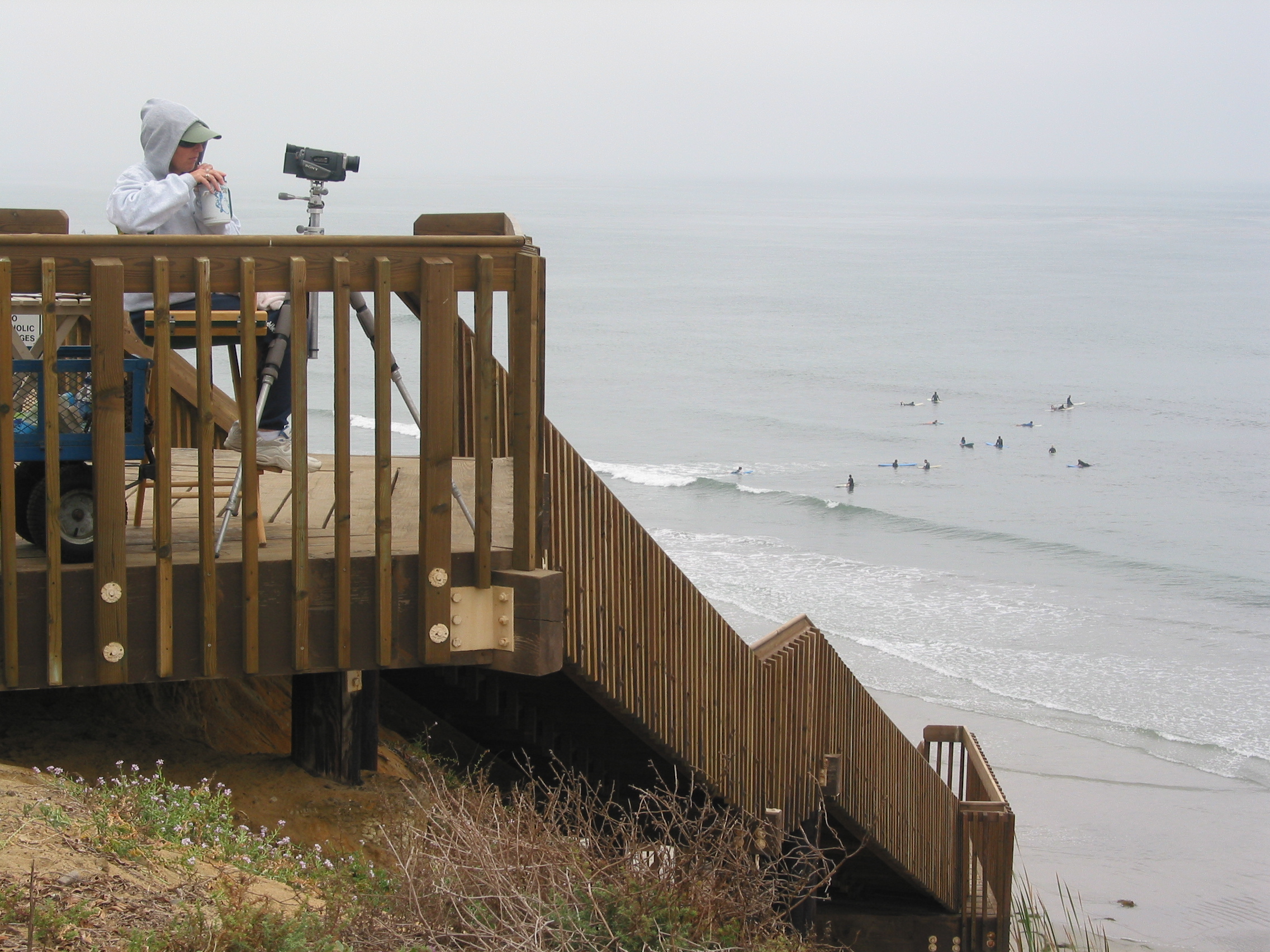 San Diego surfing school woman who was videotaping students