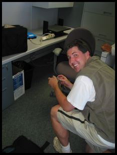 Trevor, captivated by Intel recycling containers