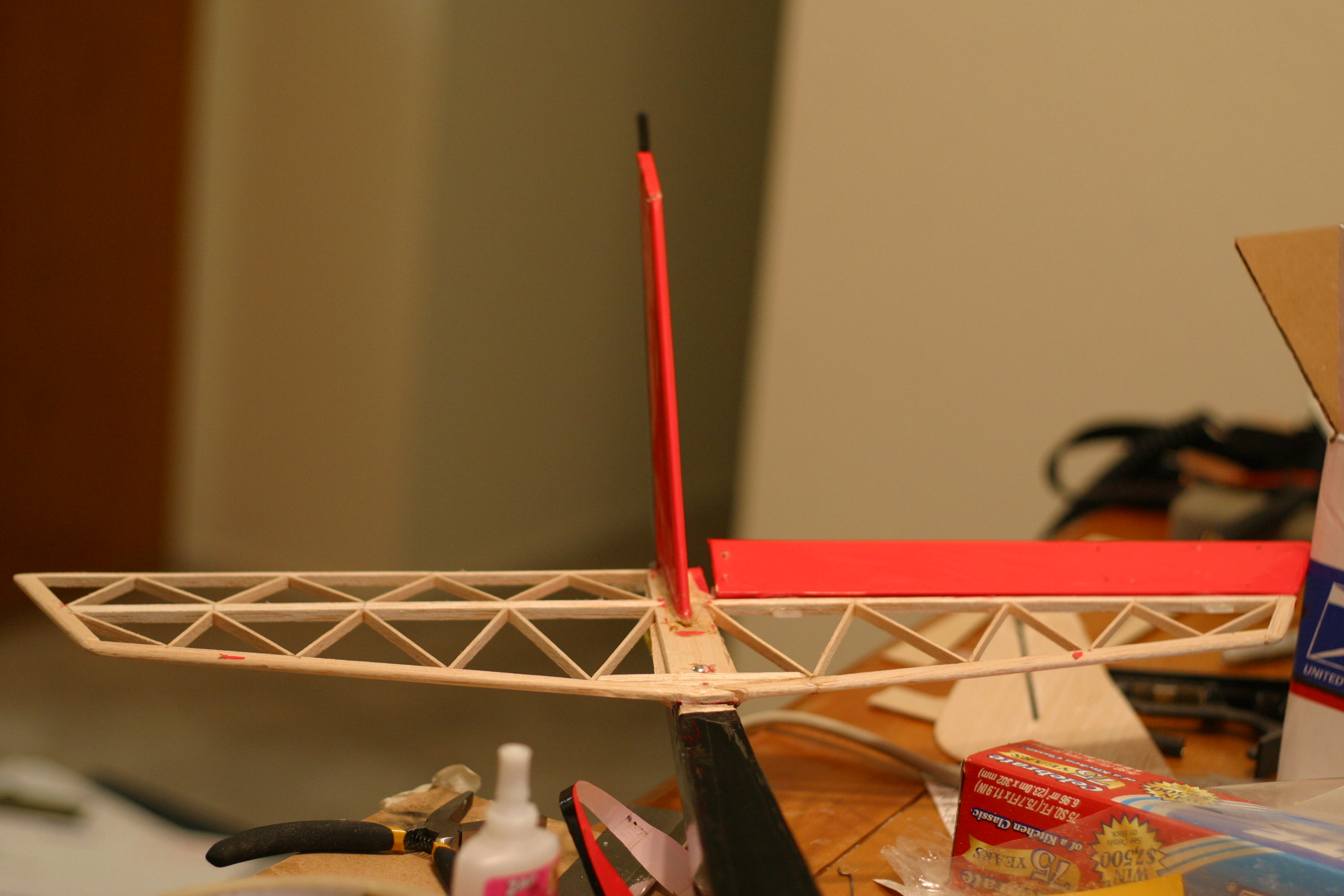 the new tail of John's much-flown 2x4 glider