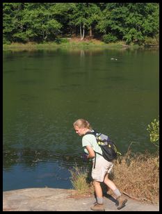 Laura leaving the pond