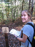 Laura navigating (as if the signs weren't very clear :)