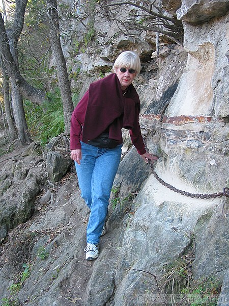 Kathi going past one of the only places on the greenbelt I've never seen ridden (even though I'm sure it's been done)