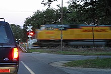 train heading north at the 1626 crossing