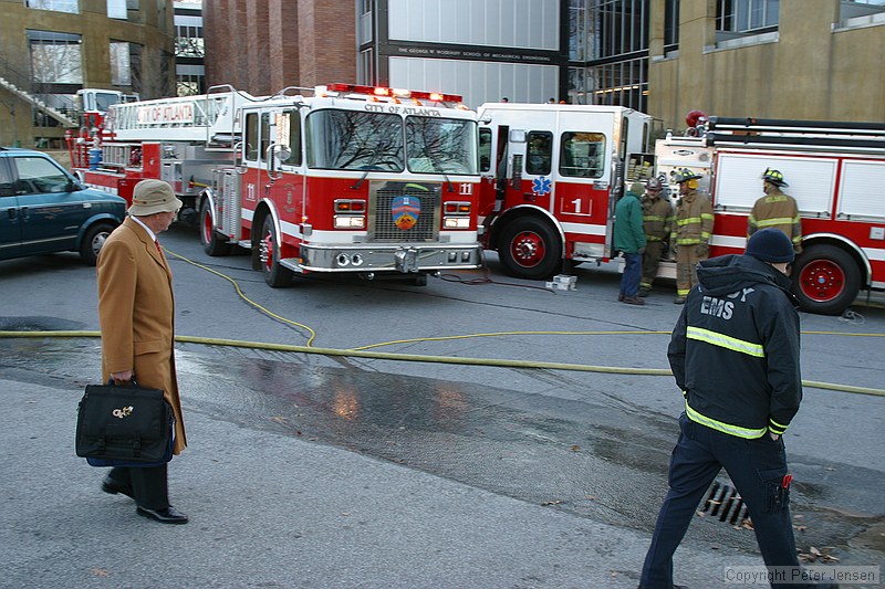 a faculty member walking by