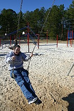 Meg on the swing