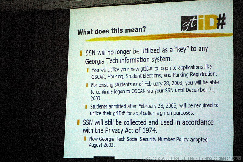 slides from Mr. Pete's GTID# presentation. See www.gtid.gatech.edu for updated info.