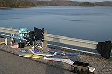 note the wind patterns on the lake