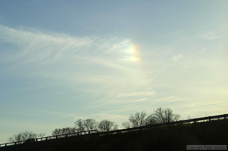 there was a neat rainbow, but it wasn't very visible