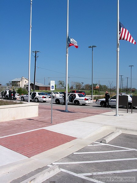 Pflugerville officers ready for the procession to the funeral (taken by Kathi)