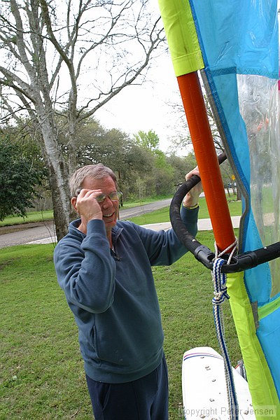 taking the old windsurfer for a spin on Lake Jensen (i.e. the front yard)