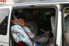 the van packed with Jessica's stuff