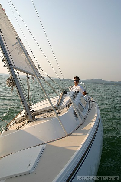 Jacob sailing the Catalina 22