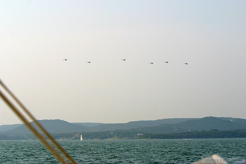 a flotilla of helicopters that came by; all seem to have those sensor pods on the top of the main shaft