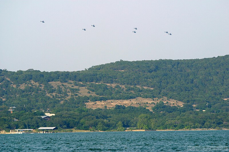 a flotilla of helicopters that came by; all seem to have those sensor pods on the top of the main shaft