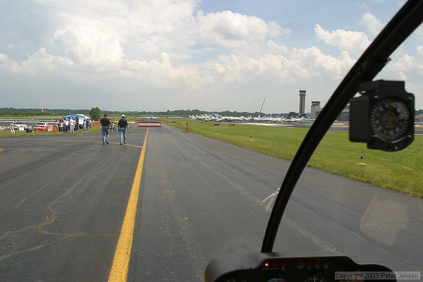 shot through the canopy of a Robinson R-44