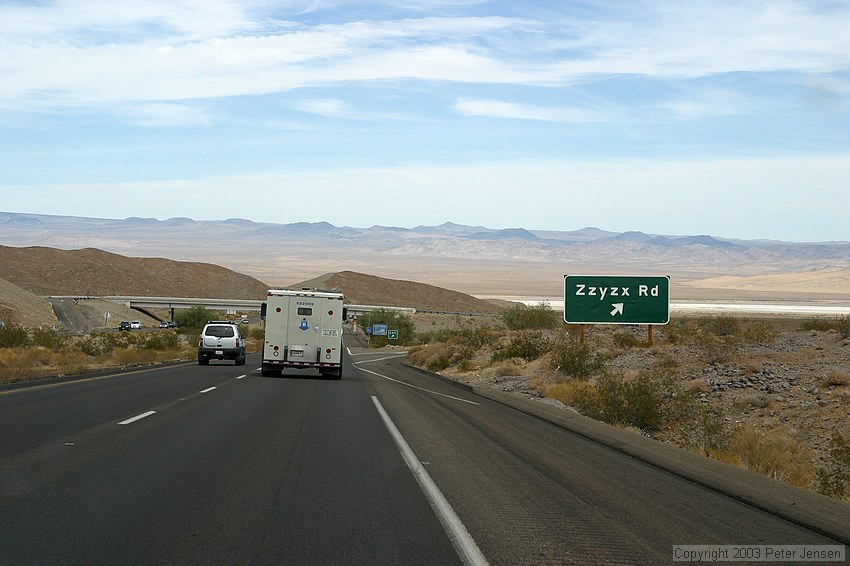 Zzyzx Rd. is amusing enough that I've taken a picture of it almost every time I've driven by it