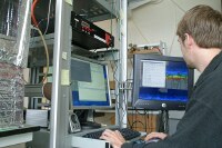 Douglas Bakkum (2nd year bioengineering Ph.D. student) in the Potter group lab