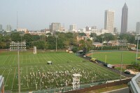 GT marching band, as viewed from the roof of the EST building