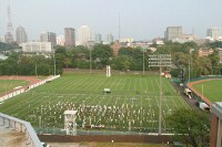 GT marching band, as viewed from the roof of the EST building