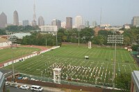 GT marching band, as viewed from the roof of the EST building