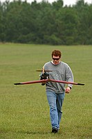 Adam with his plane