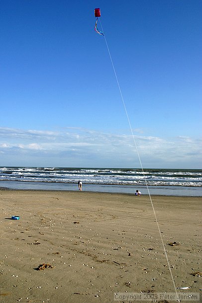 our old parafoil kite up in a steady onshore breeze