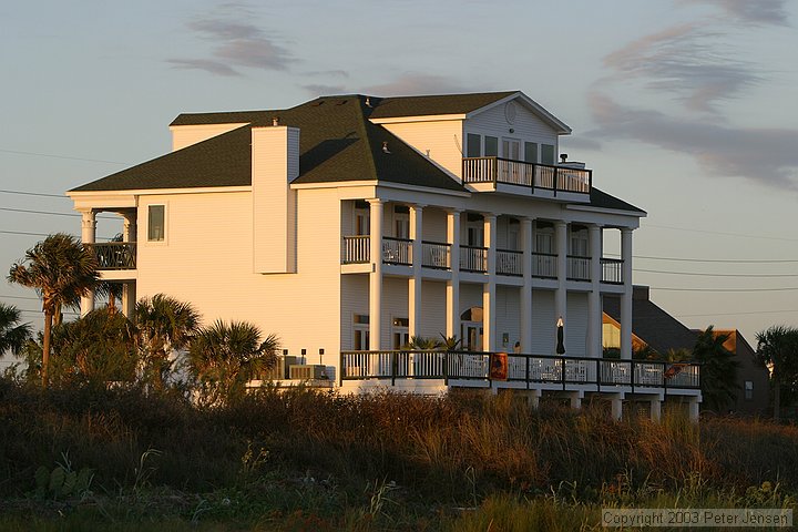 nice mansion at sunset