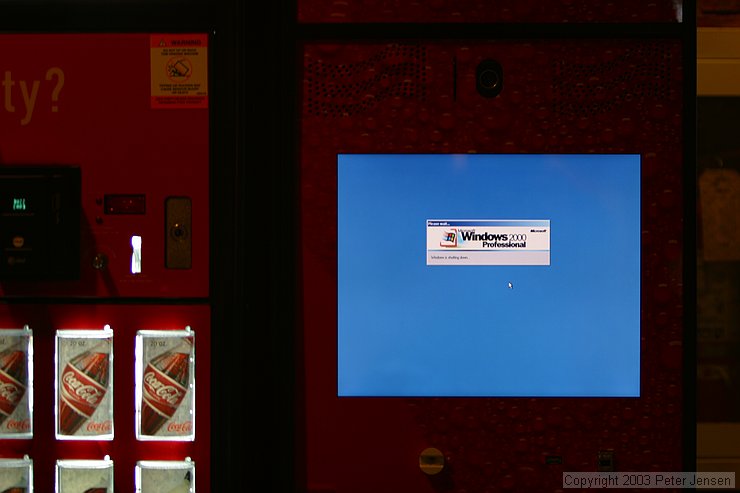 it's always nice to see a coke machine running win2k