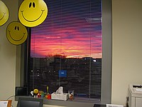 sunset viewed from the office (Heather's happy faces)