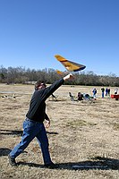 Cliff launching the wing