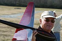 Buddy holds the Hobie Hawk (note the unusual droop-nose)