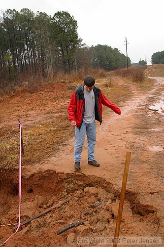 contemplating the major washout by the fort