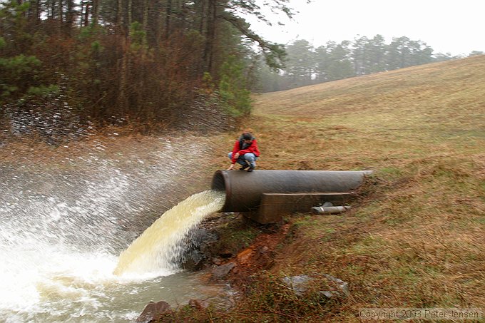 Charles getting splashed