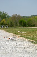 Charles and Randy aerotowing the DAW Dragonette with a GWS electric plane