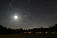 skywriting with the Funplanes Edge 540 foamie and some LEDs.  Charles Frey took the pictures.