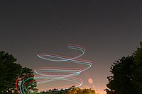 skywriting with the Funplanes Edge 540 foamie and some LEDs.  Charles Frey took the pictures.