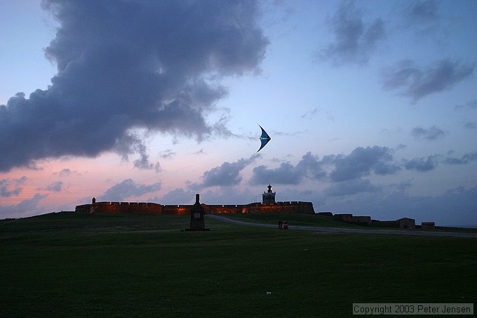 stunt kite over El Morro