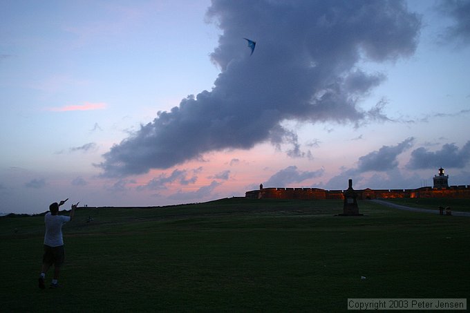 stunt kite over El Morro