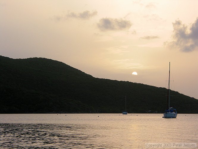 sunset at Leverick Bay