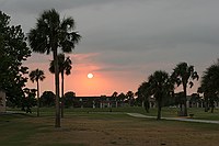 sunset on the golf course