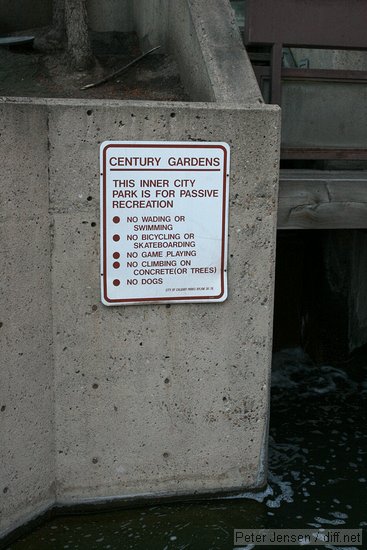 Century Gardens amusing sign