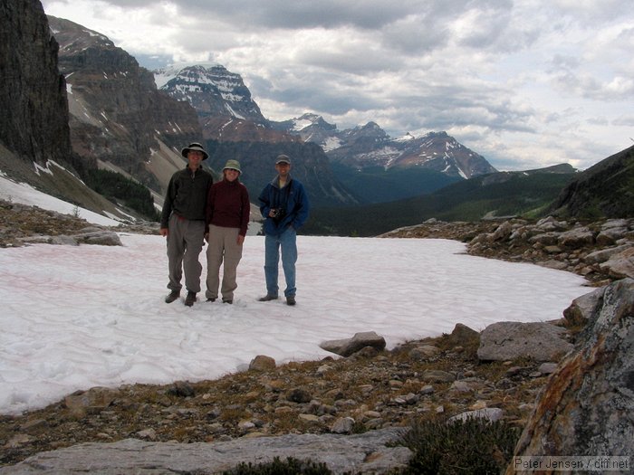 Peter, Laura, Bill on top of Whistling Pass in Banff