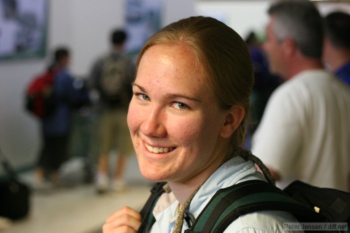 Laura in the Calgary airport