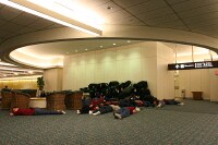 some group of kids completely crashed in the baggage claim of MCO