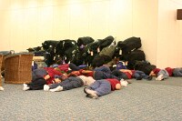 some group of kids completely crashed in the baggage claim of MCO